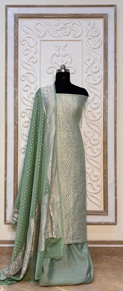Pastel Green Chiffon-Georgette Suit