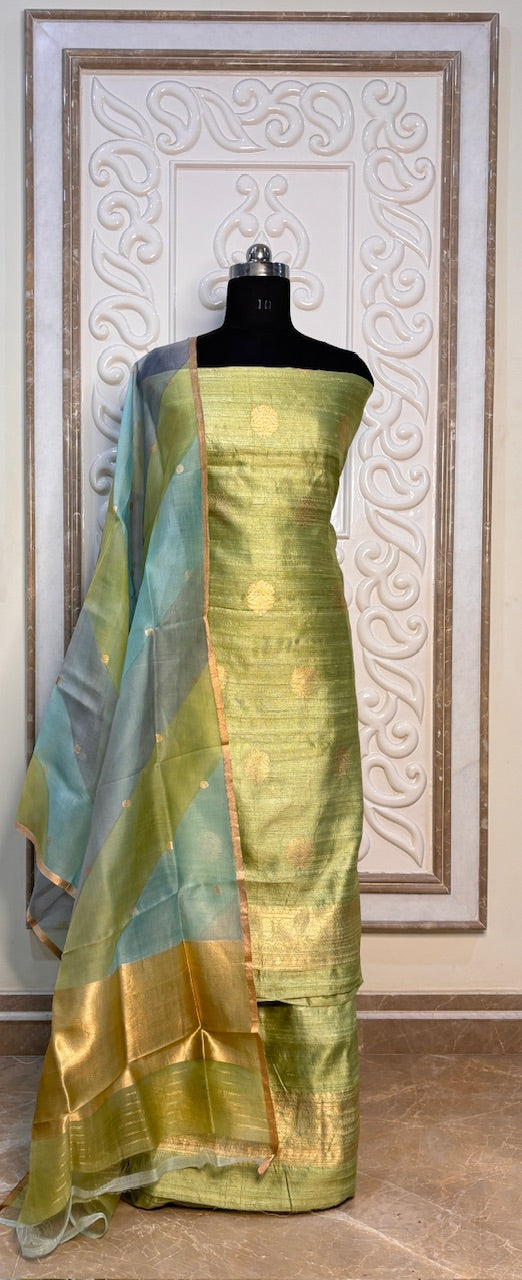 Mustard Yellow Raw Mango Silk Suit
