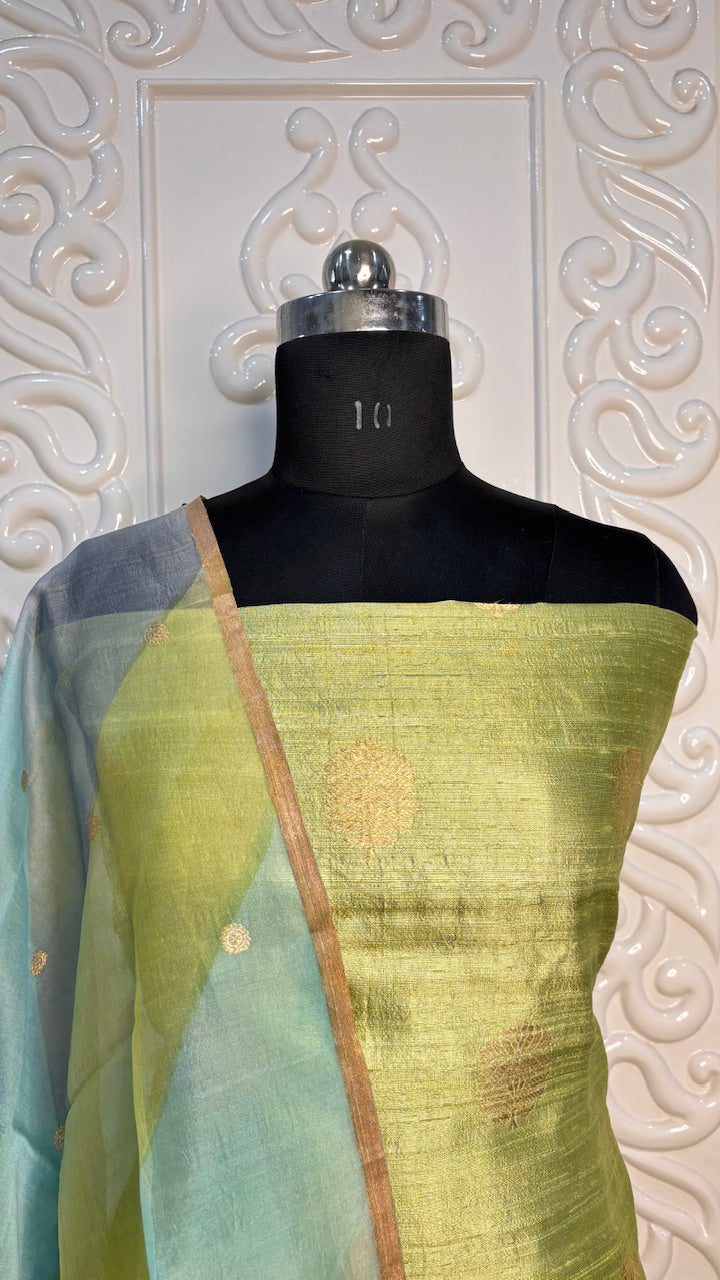Mustard Yellow Raw Mango Silk Suit