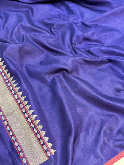 Real Zari Nilambari Authentic Banarasi Jamdani Saree