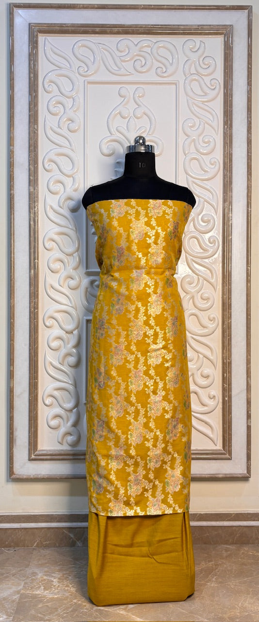 Mustard Yellow Tussar Georgette Suit