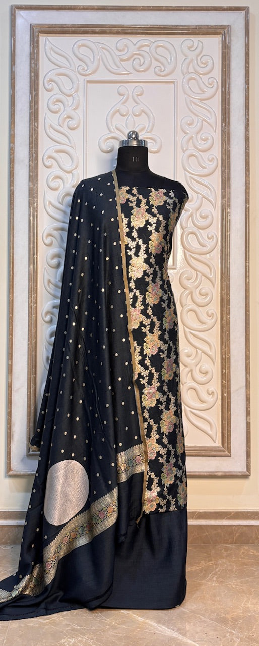 Black Tussar Georgette Suit