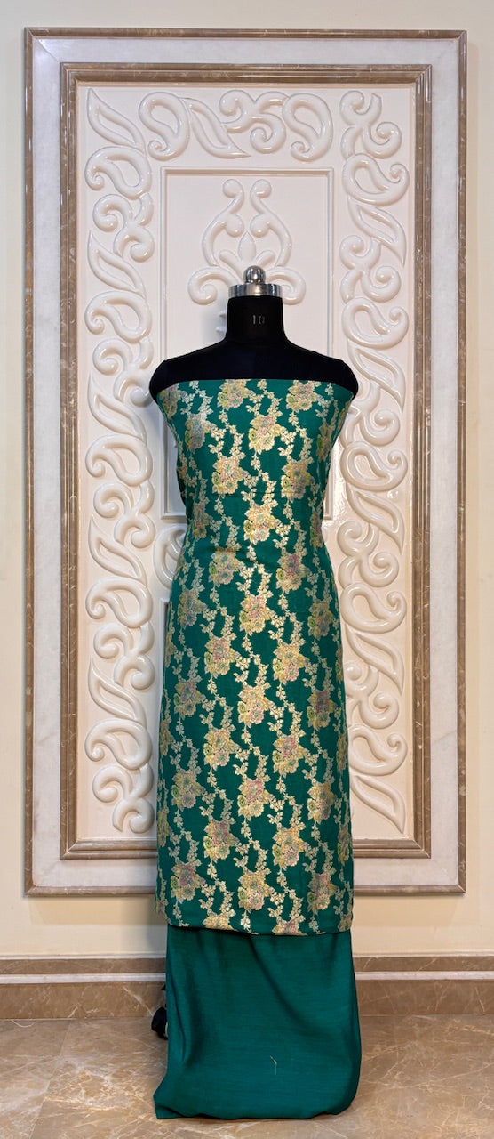 Turquoise Tussar Georgette Suit