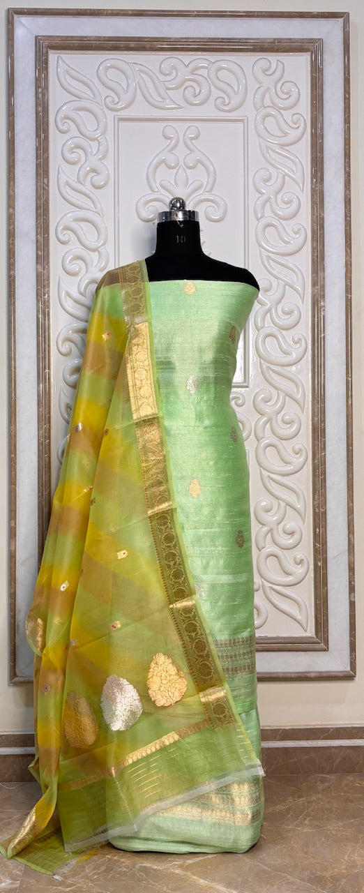 Pastel Green Mango Silk Suit