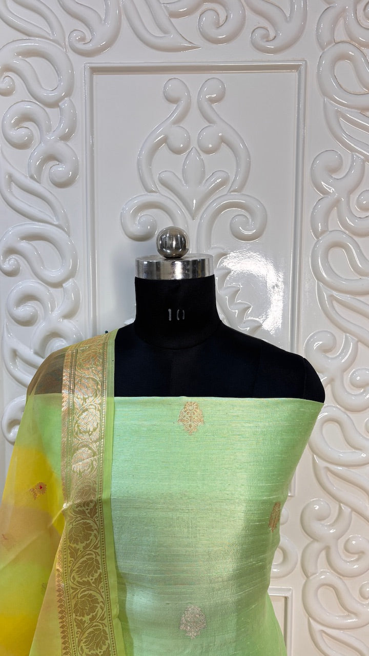 Pastel Green Mango Silk Suit