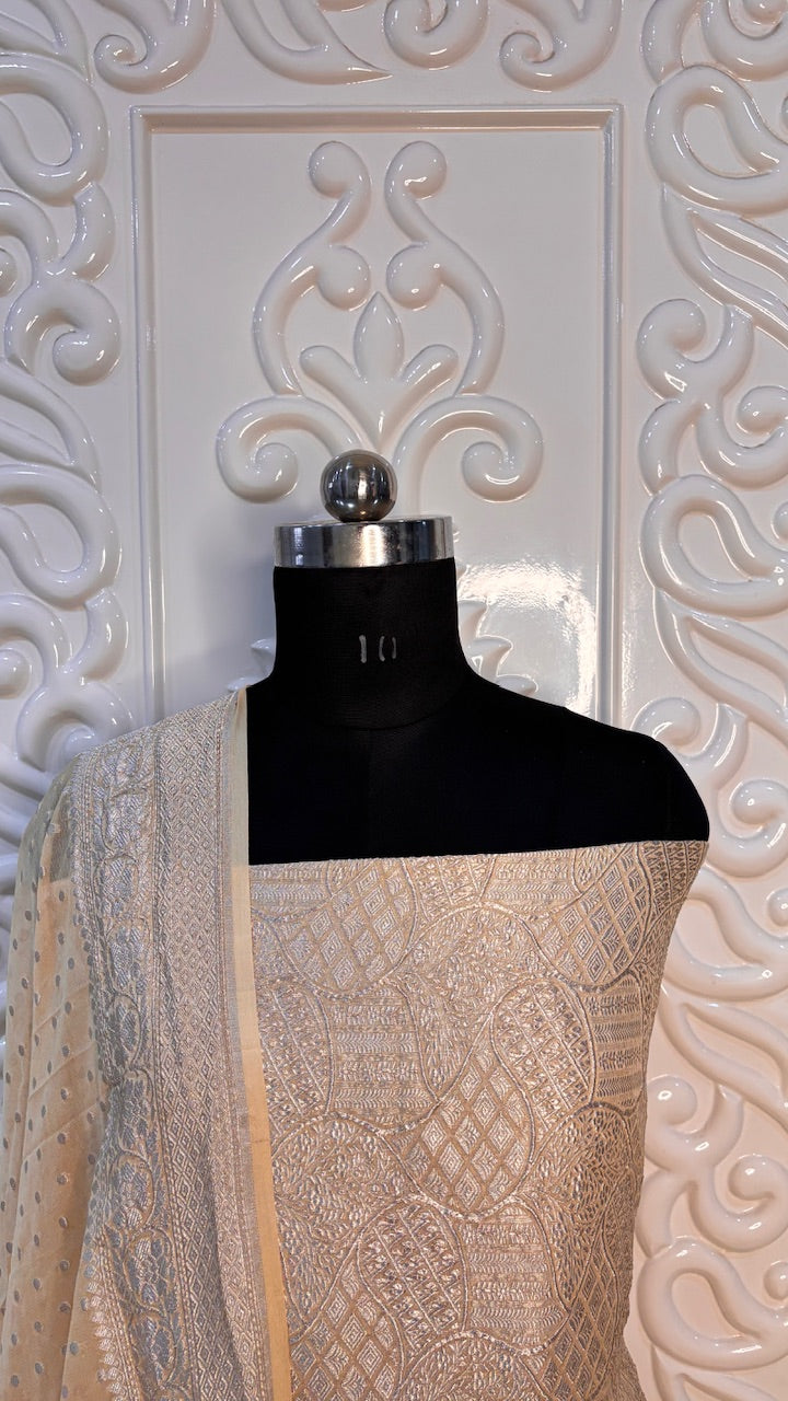 Golden-Brown Chiffon Georgette Suit