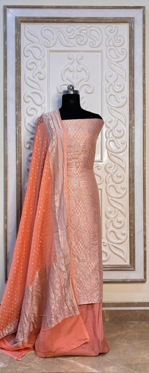 Rust Orange Chiffon Georgette Suit