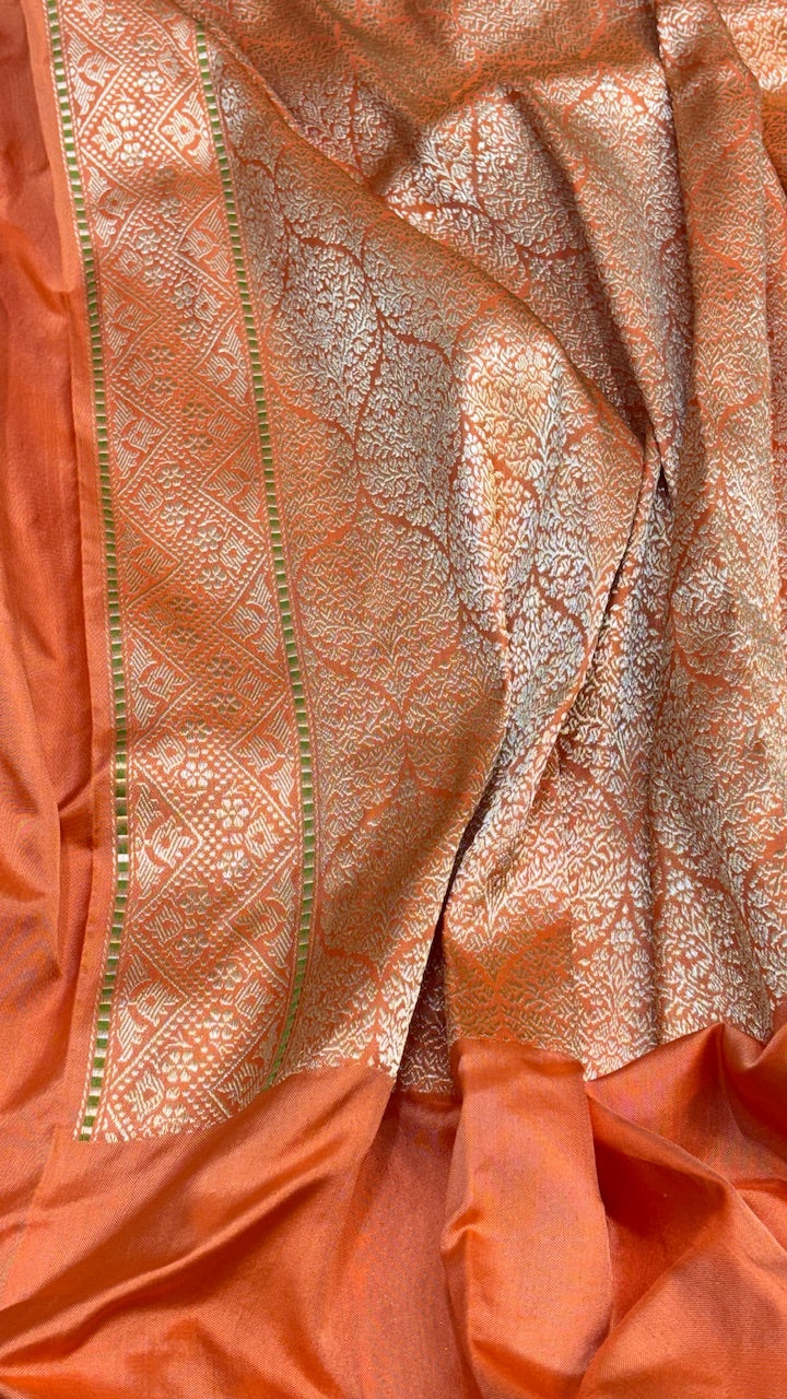 Pink Pure Banarasi Ektara Silk Handwoven Saree