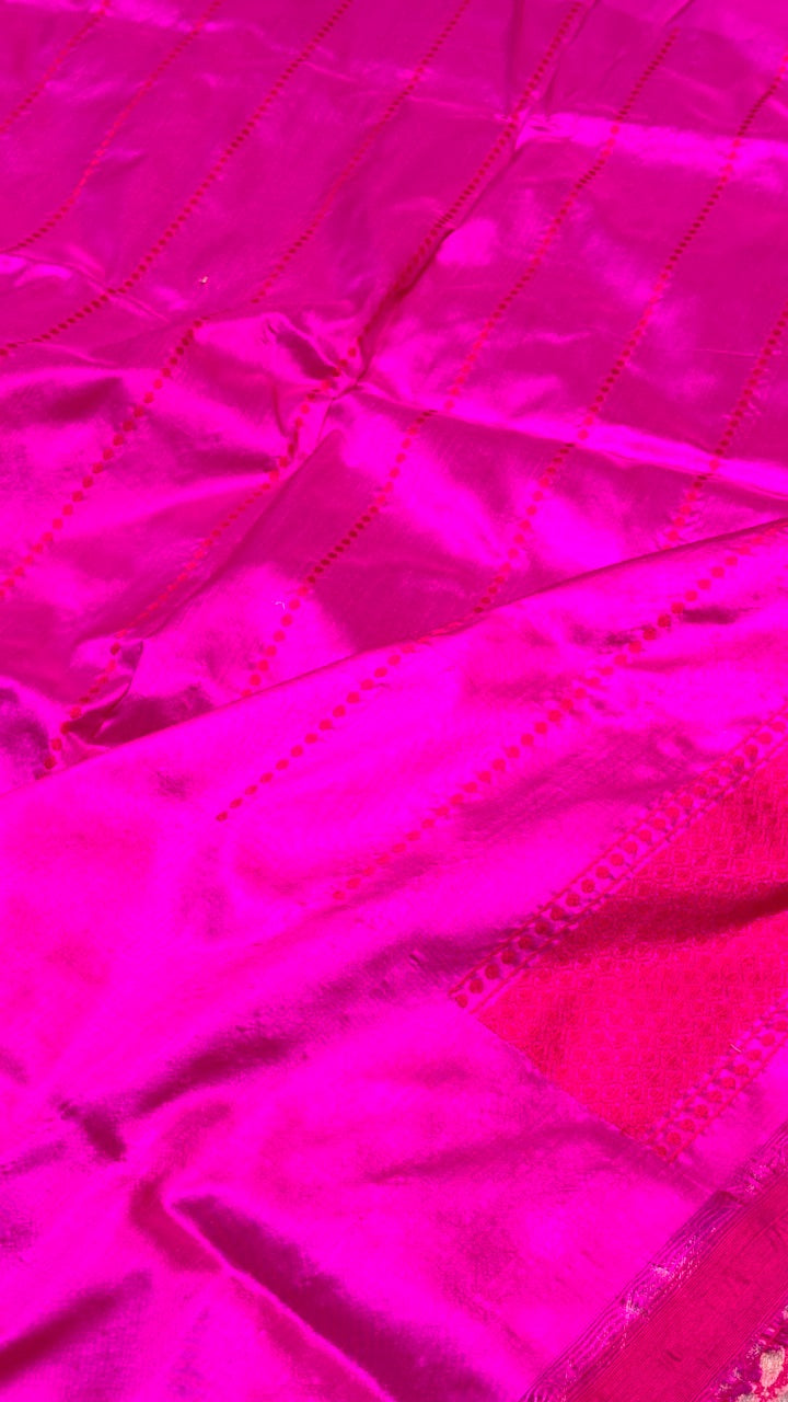 Dusty Lavender Pure Banarasi Tissue Handwoven Saree