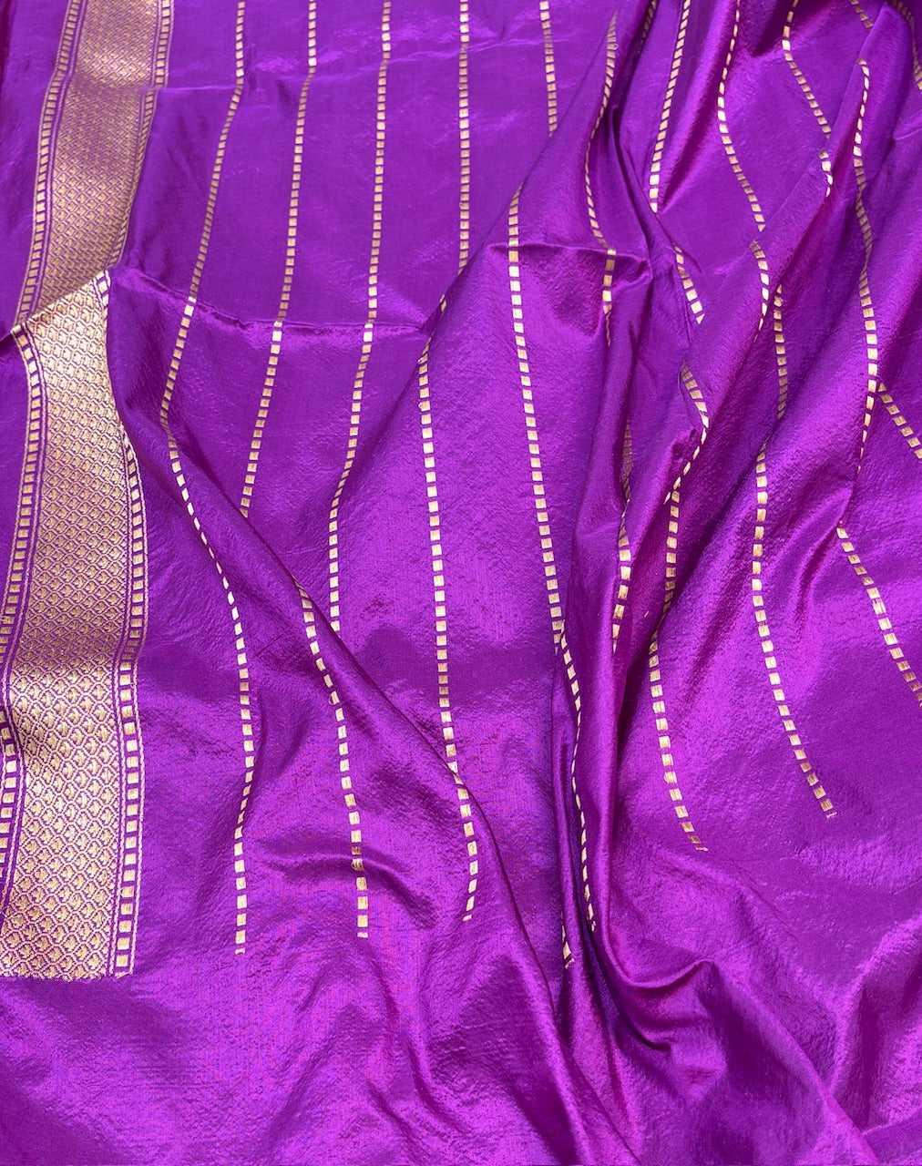 Puce Pink Pure Banarasi Tissue Handwoven Saree
