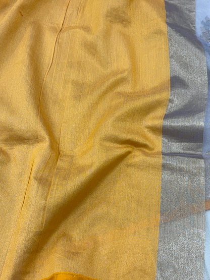 Grey Pure Tissue Banarasi Saree with Meenakari Jamdani Boota