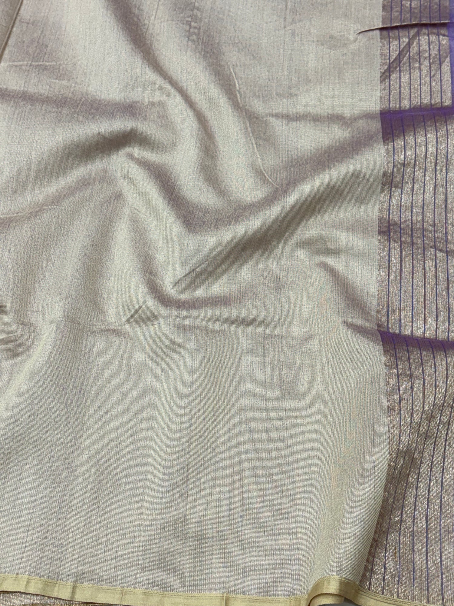 Lavender Pure Tissue Banarasi Saree with Jamdani Boota