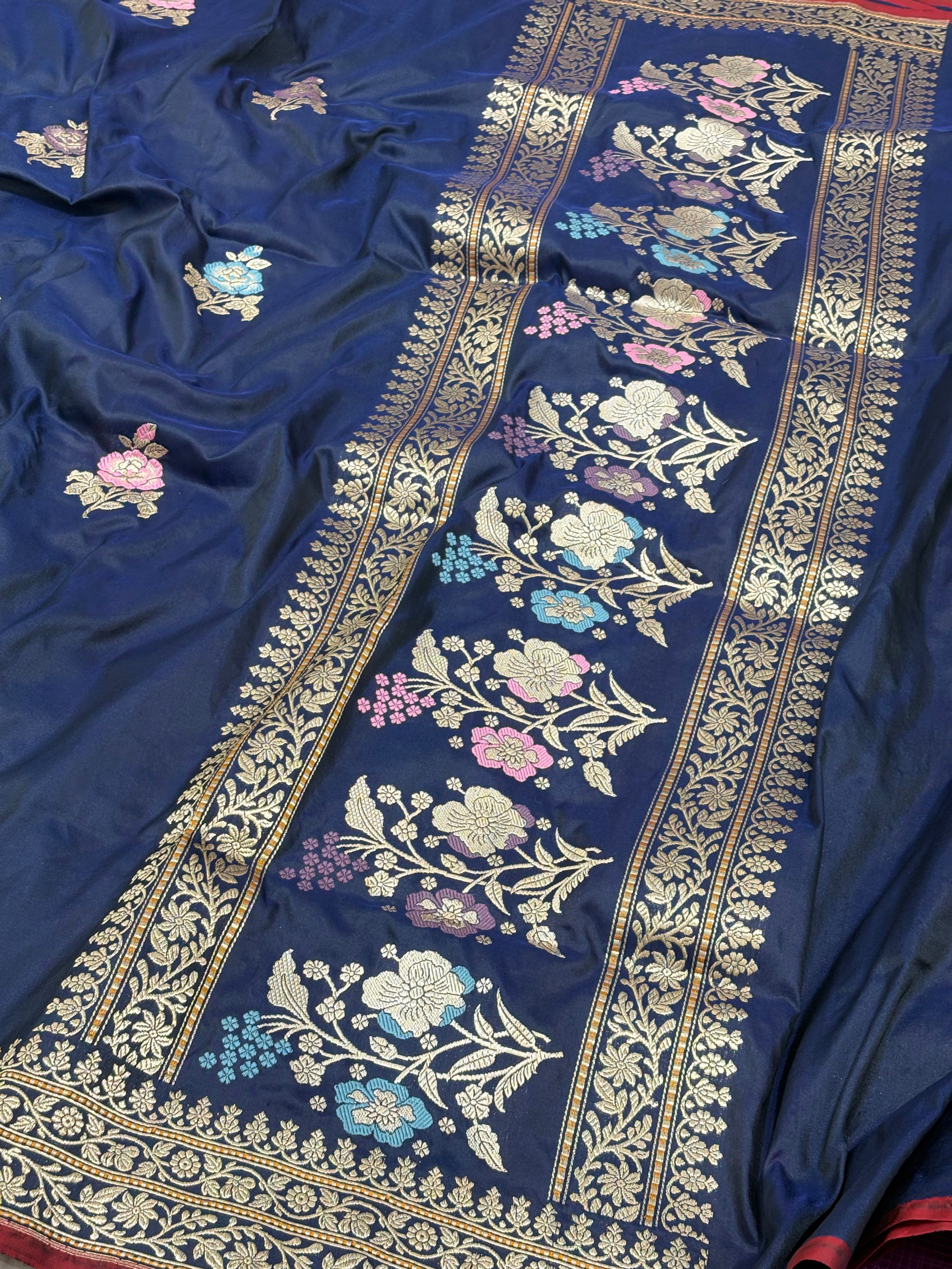 Pure Tissue Kora Handwoven Banarasi Saree with Designer Border