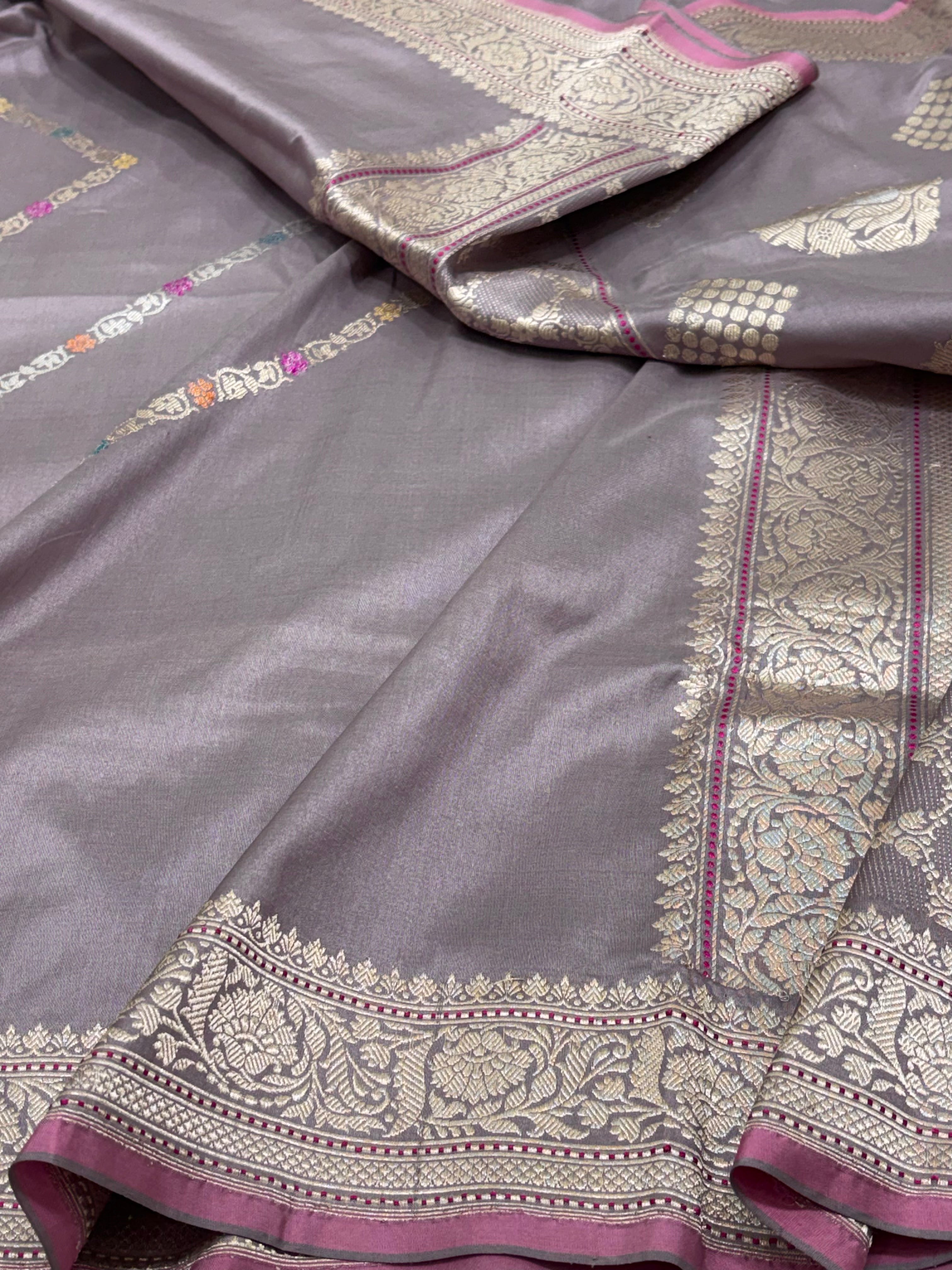 Modern Pure Katan Silk Designer Banarasi Saree with Kadhwa Boota Pallu