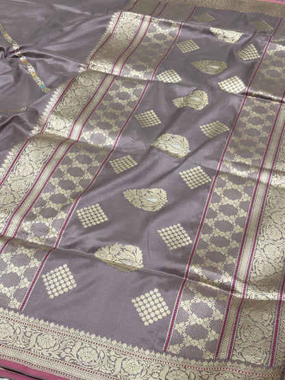 Modern Pure Katan Silk Designer Banarasi Saree with Kadhwa Boota Pallu