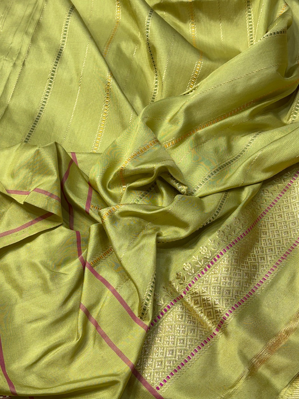 Baby Pink Banarasi Kora Silk Handwoven Saree