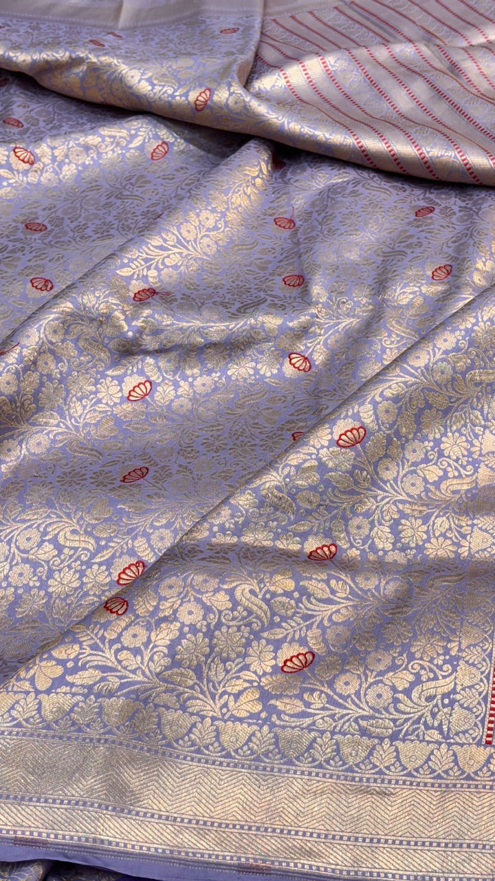 Lavender Banarasi Katan Brocade Silk Saree