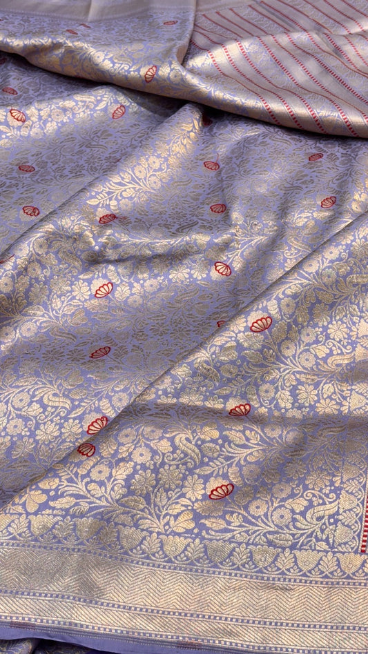 Lavender Banarasi Katan Brocade Silk Saree