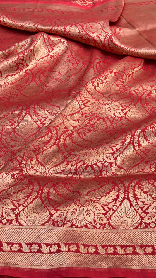 Magenta Banarasi Katan Brocade Silk Saree