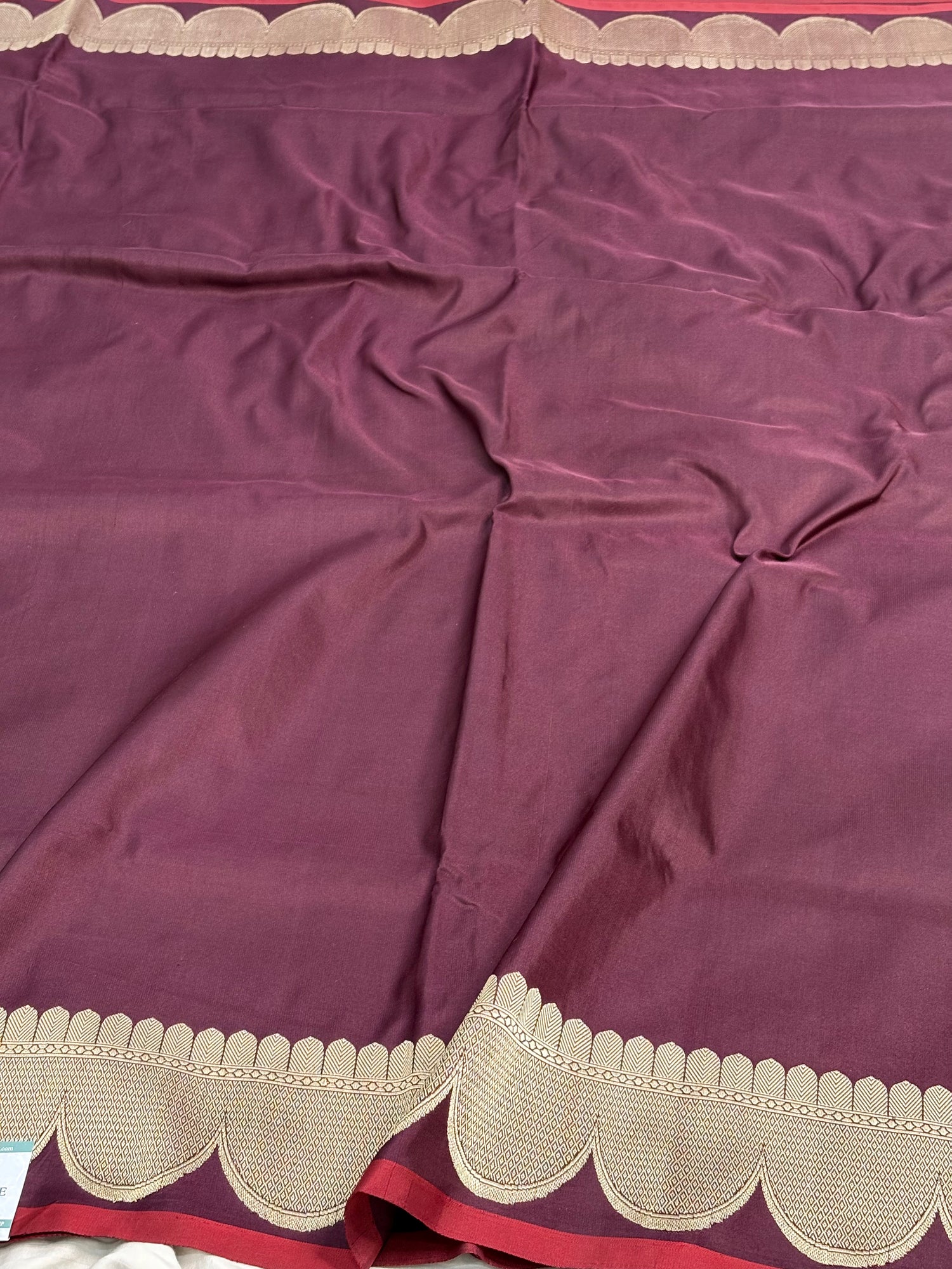 Brown Pure Satin Silk Handwoven Banarasi Saree