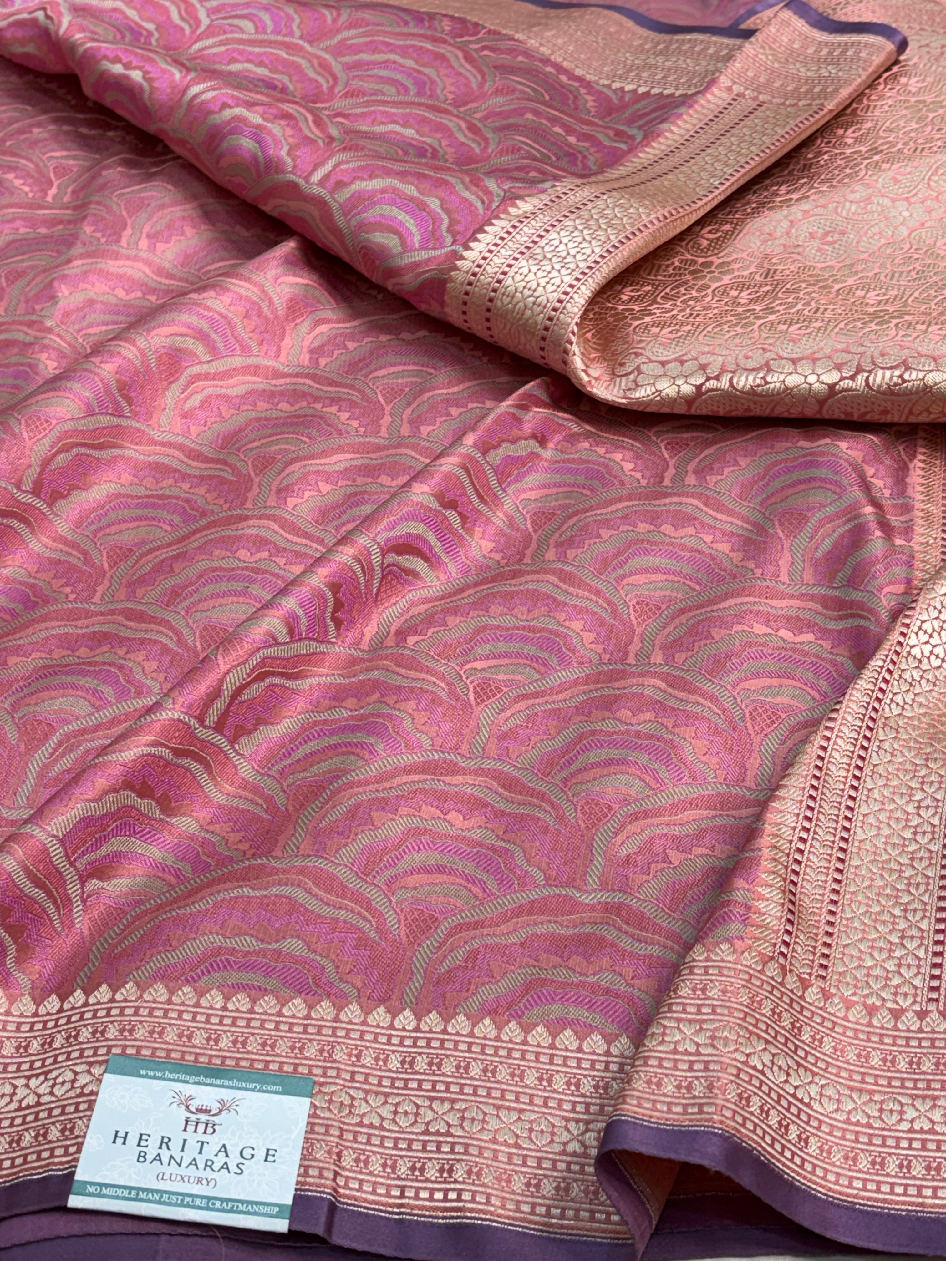 Handwoven Banarasi Pure Satin Silk Tanchoi Saree