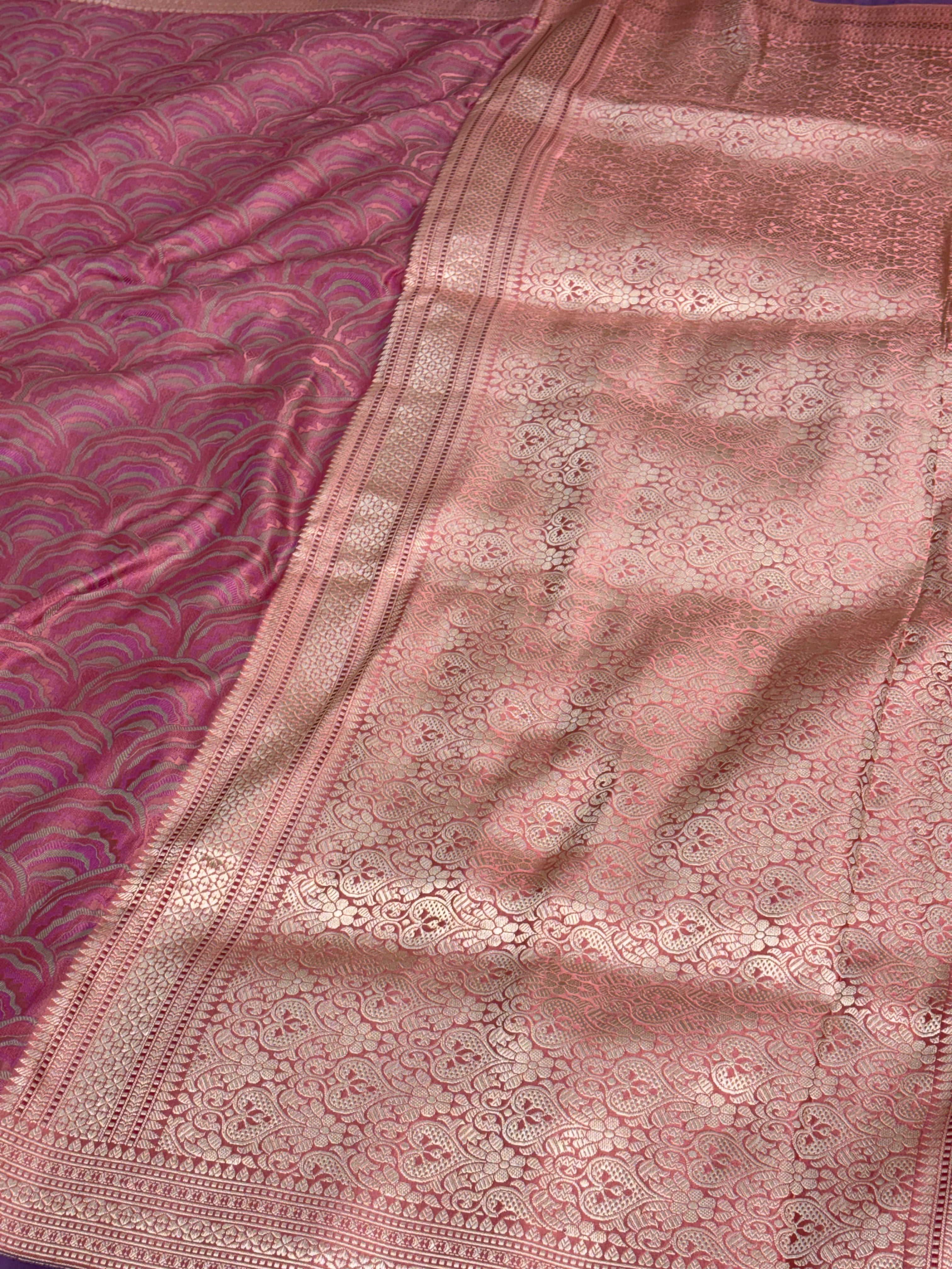 Handwoven Banarasi Pure Satin Silk Tanchoi Saree