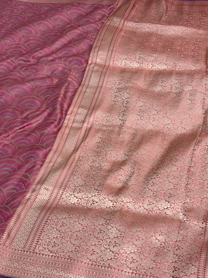 Handwoven Banarasi Pure Satin Silk Tanchoi Saree