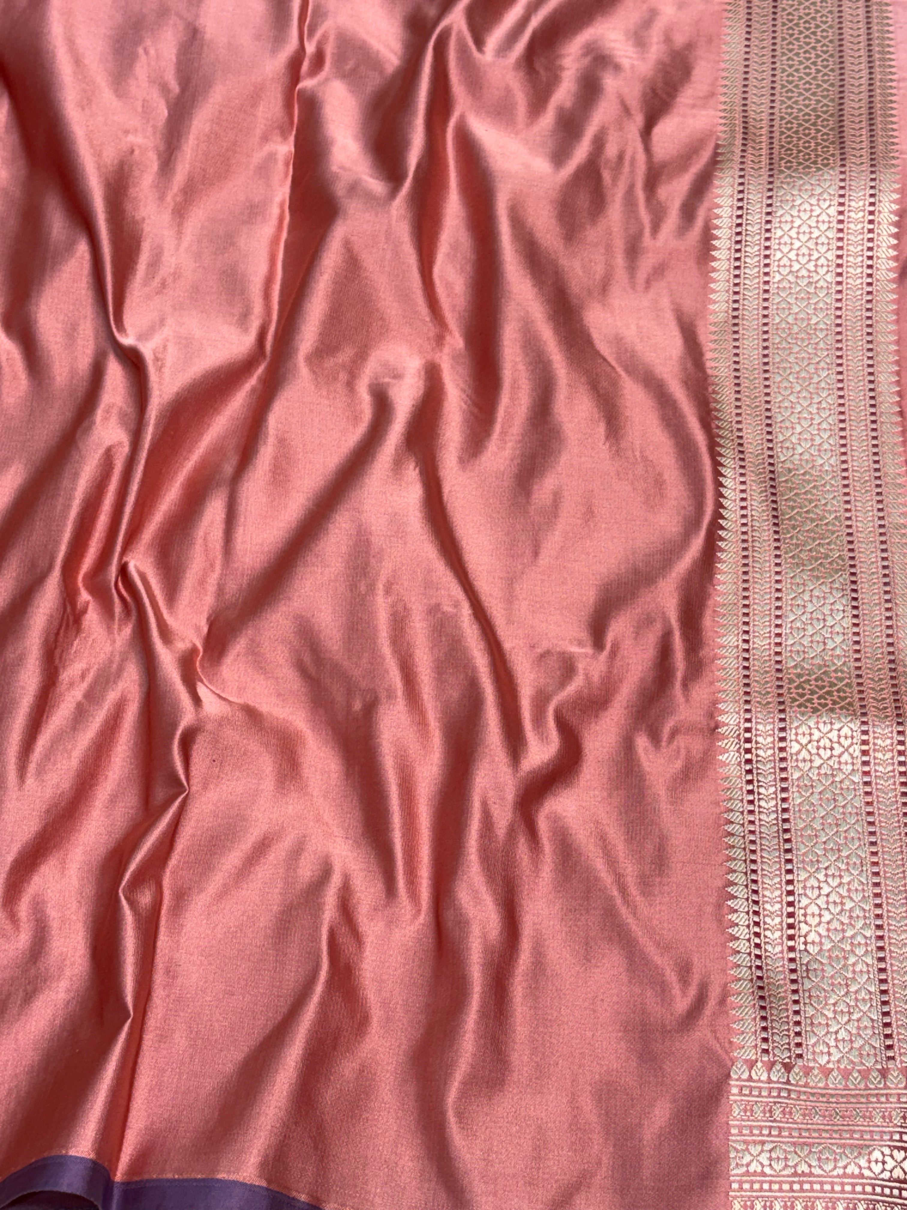 Handwoven Banarasi Pure Satin Silk Tanchoi Saree
