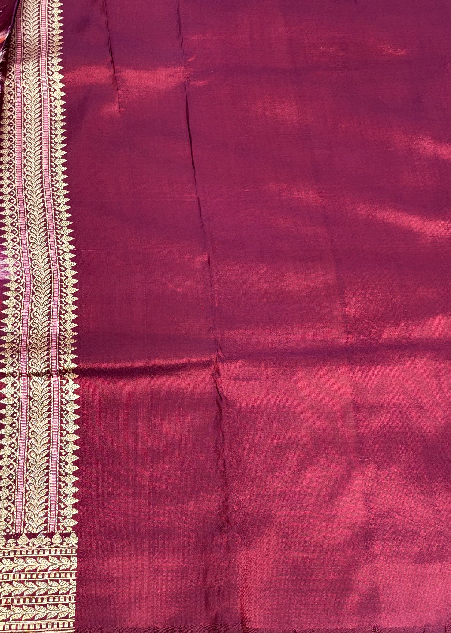 Handwoven Banarasi Pure Satin Silk Striped Saree