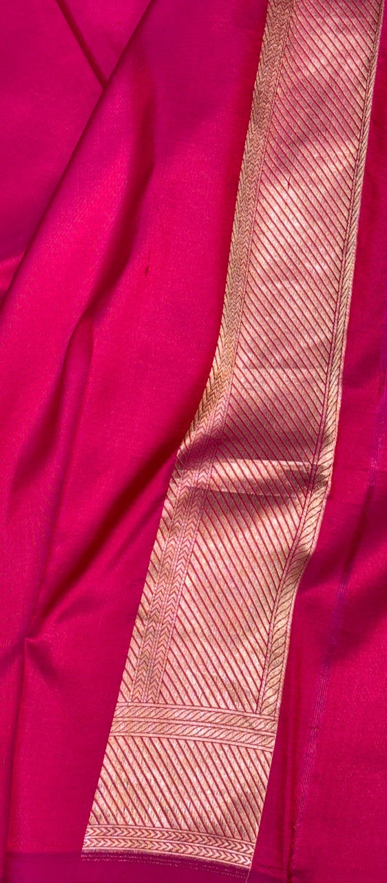 Magenta Banarasi Katan Brocade Silk Saree