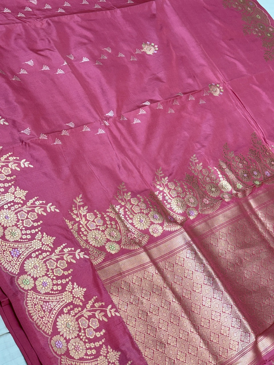 Festive Pink Pure Banarasi Katan Silk Handwoven Saree