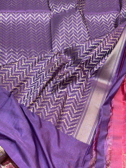 Festive Pink Pure Banarasi Katan Silk Handwoven Saree