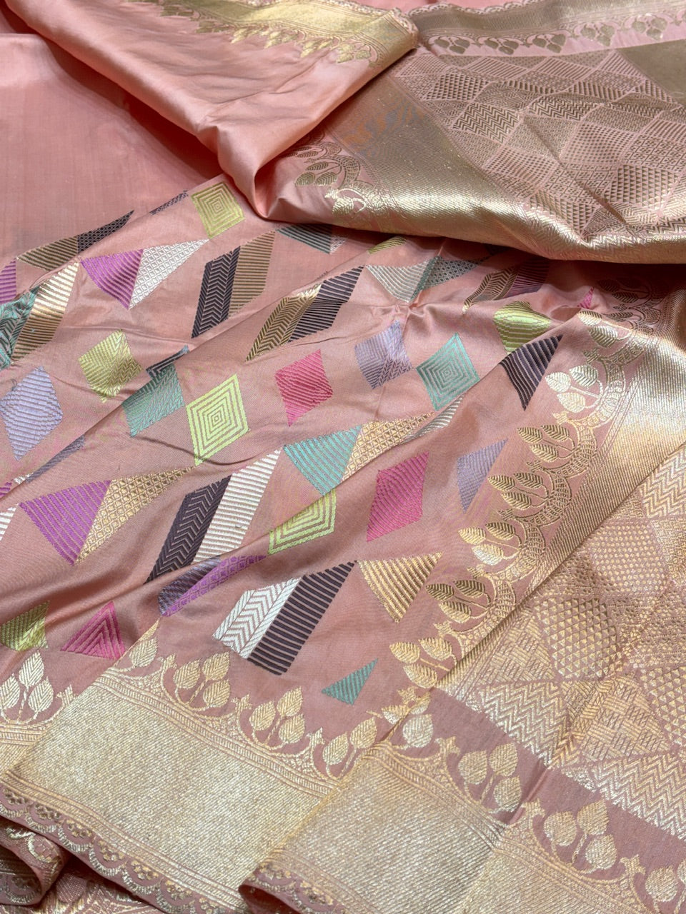 Rose Pink Pure Banarasi Katan Silk Handwoven Saree