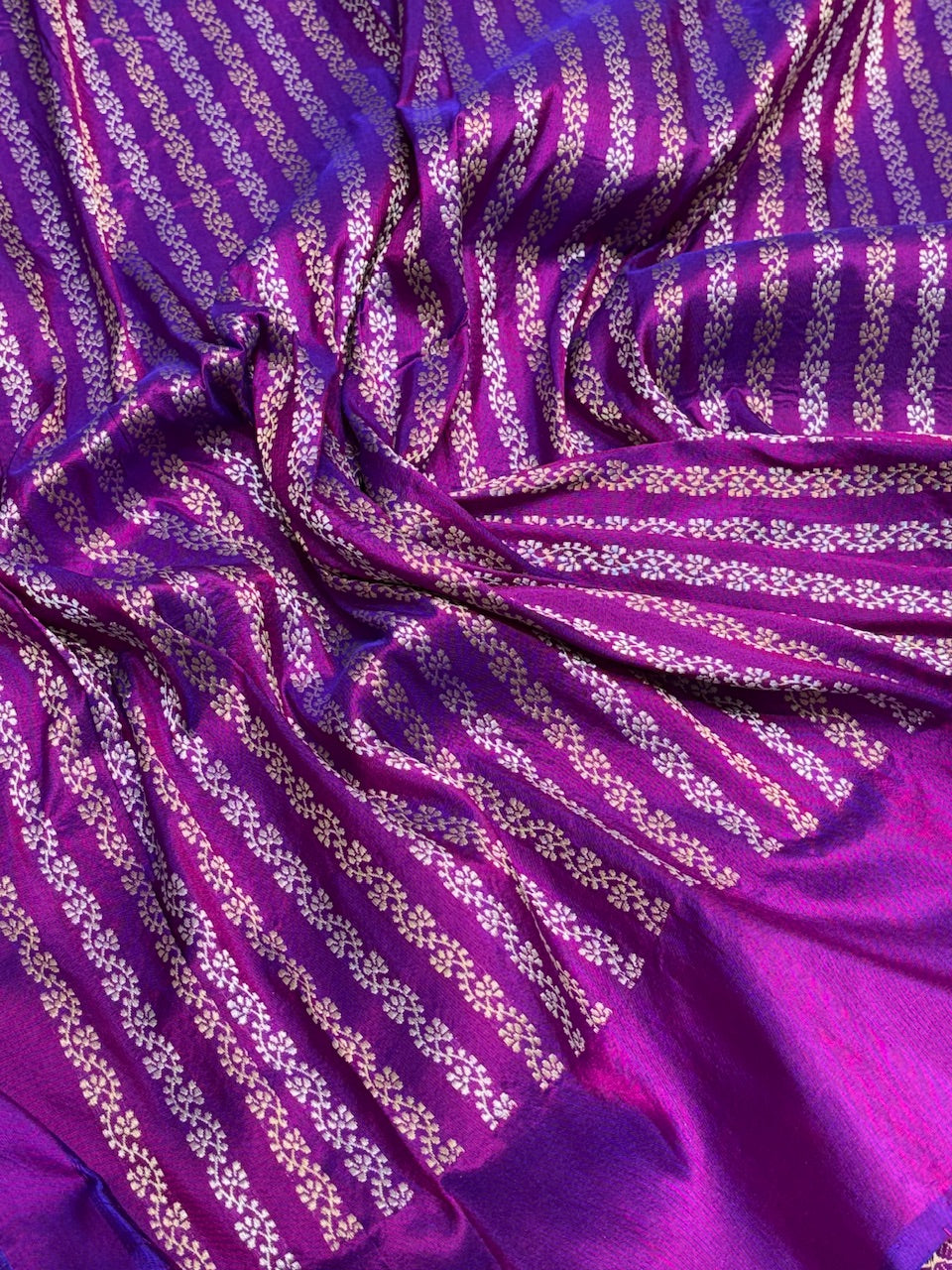 Purple Pure Banarasi Katan Silk Handwoven Saree