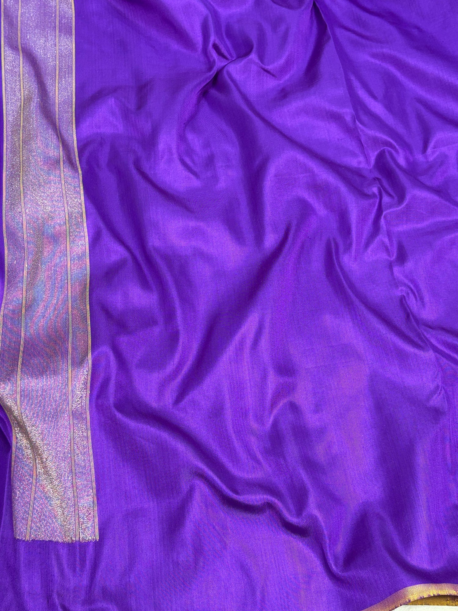 Lavender Real Zari Pure Katan Silk Ektara Jamdani Banarasi Saree with Meenakari Work