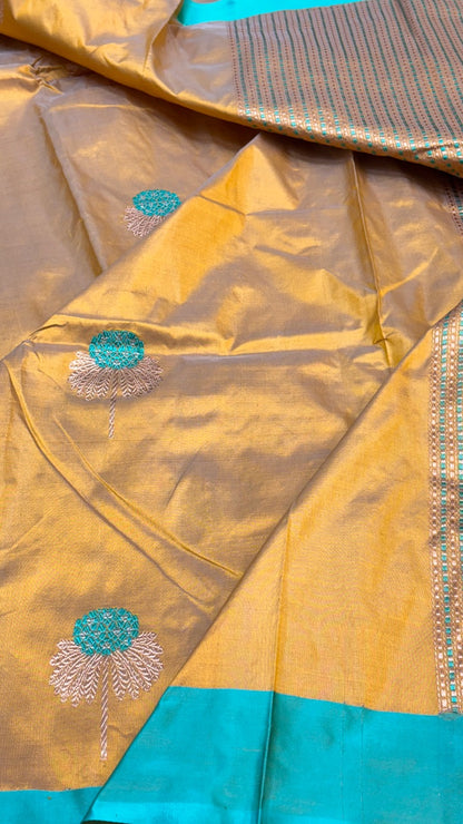 yellow Mango Banarasi Silk Handwoven Saree