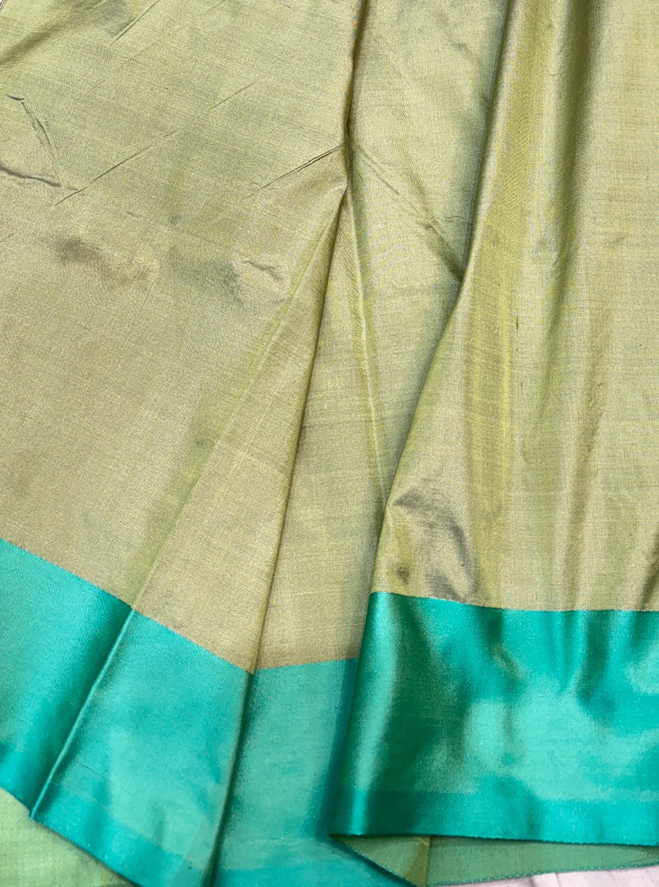 Pista Green Mango Banarasi Silk Handwoven Saree