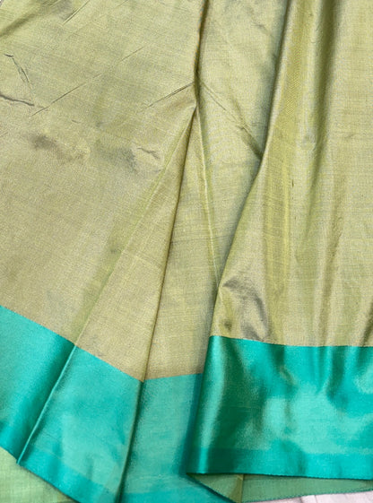 Pista Green Mango Banarasi Silk Handwoven Saree