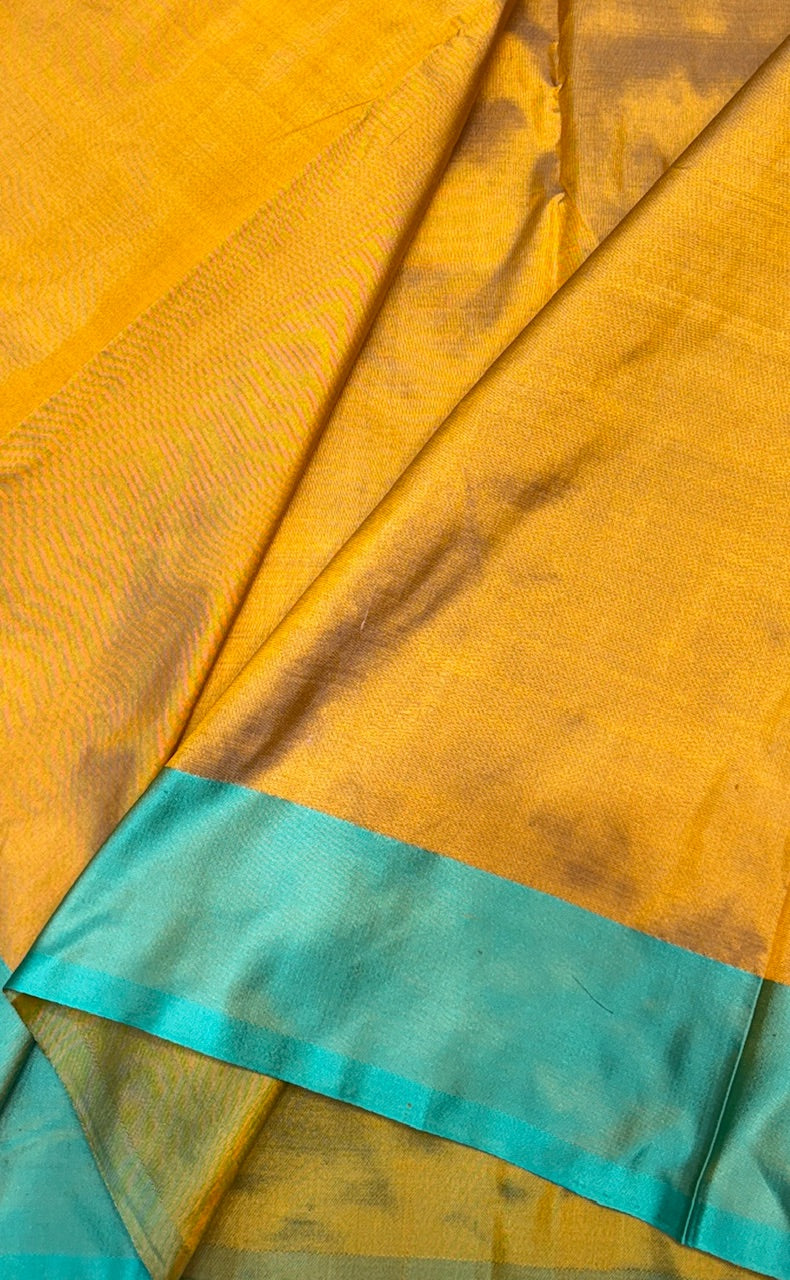 yellow Mango Banarasi Silk Handwoven Saree
