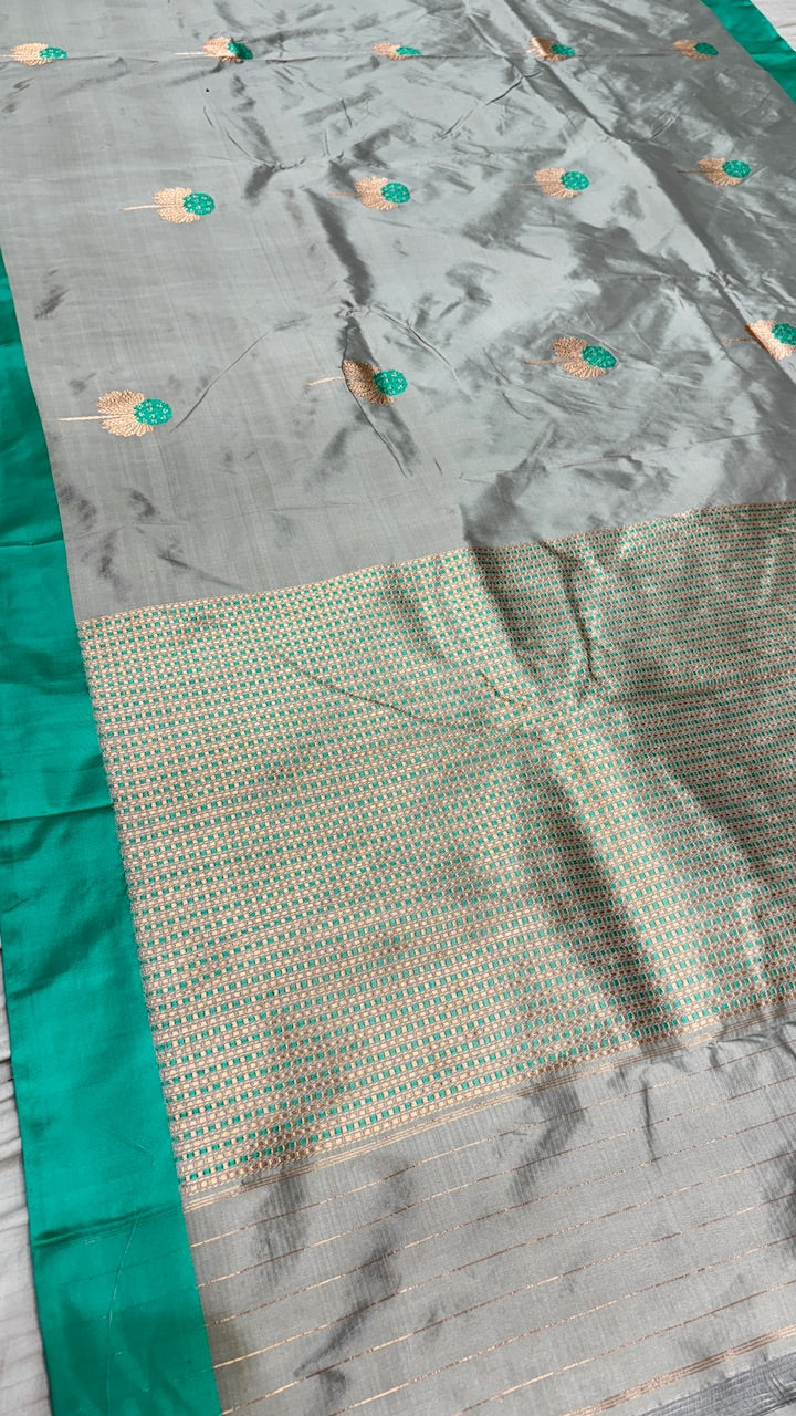 Raw Mango Banarasi Silk Handwoven Saree