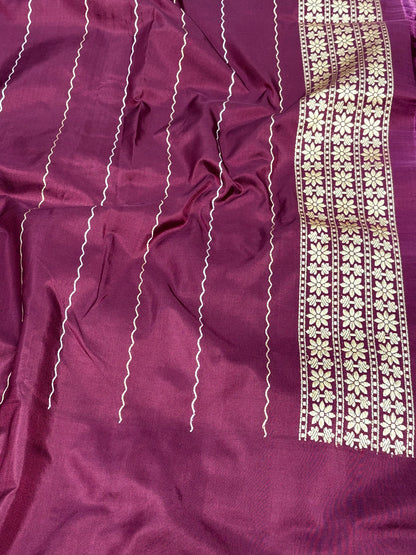 Baby Pink Pure Katan Silk Handwoven Banarasi Saree with Meenakari Work