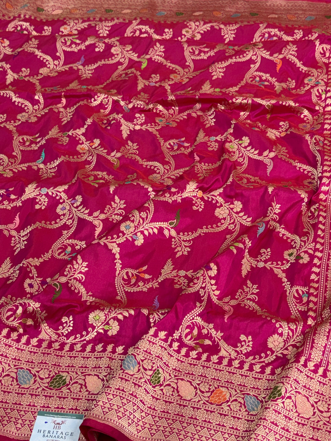 Rani Pink Handwoven Pure Banarasi Katan Silk Saree