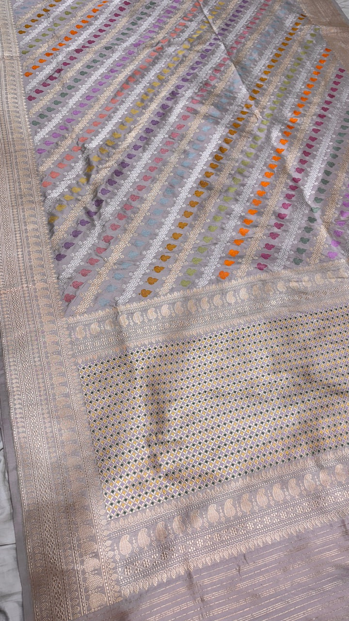 Mauve Banarasi Katan Silk Handwoven