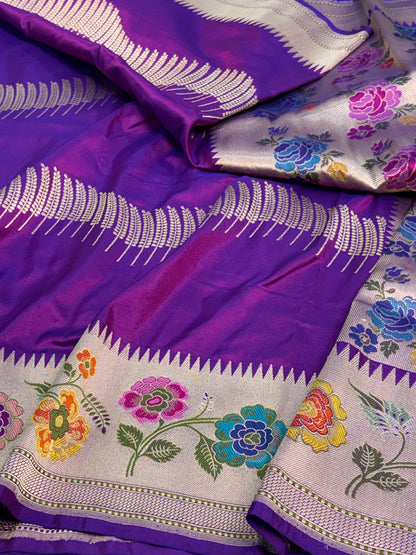 Designer Banarasi Pure Katan Silk Jaal Weaving Saree
