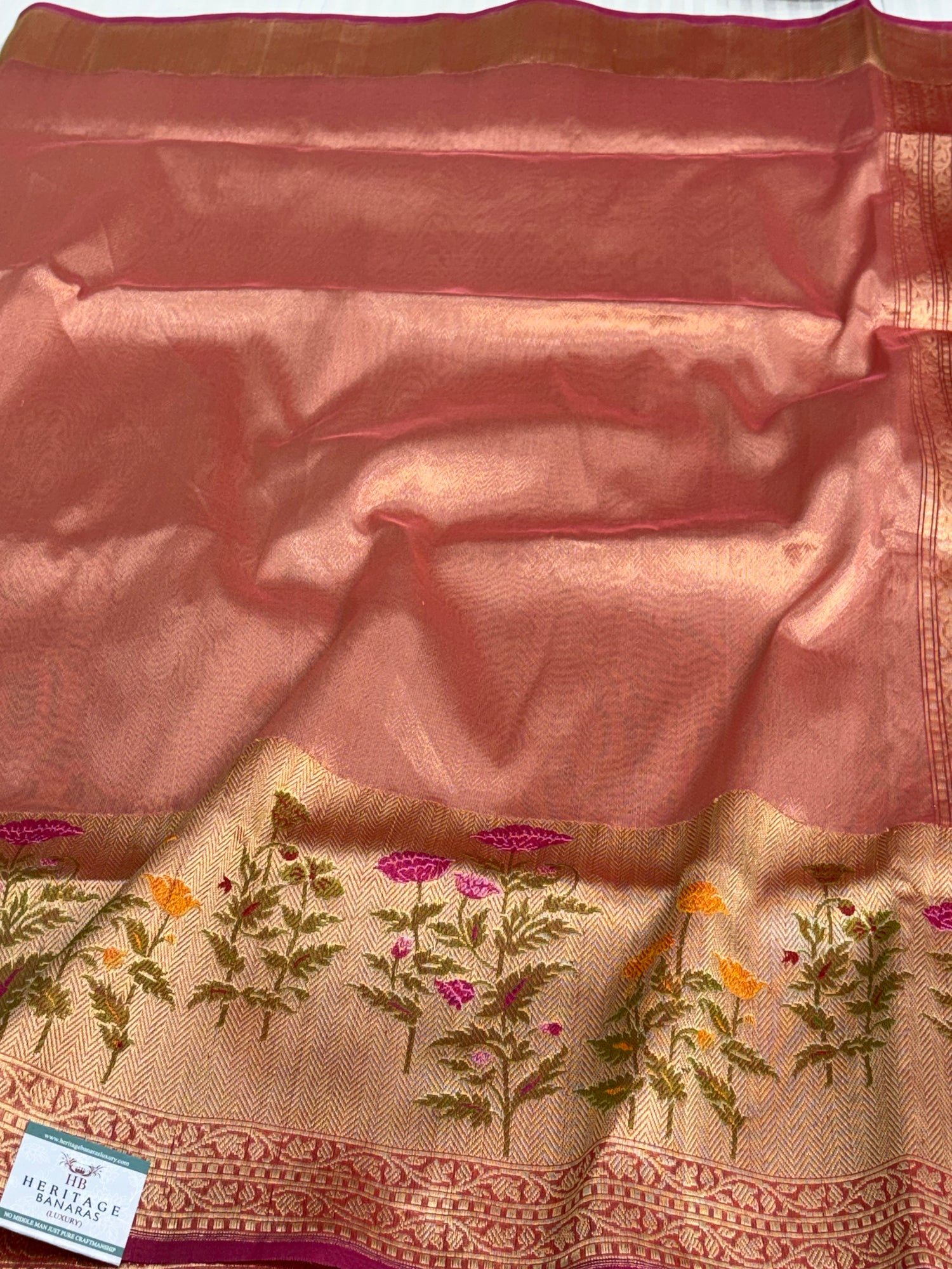 Tissue Iktara Handwoven Banarasi Brocade Saree