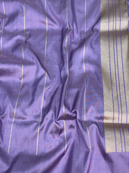 Modern Banarasi Brocade Saree in Lavender Pure Katan Silk