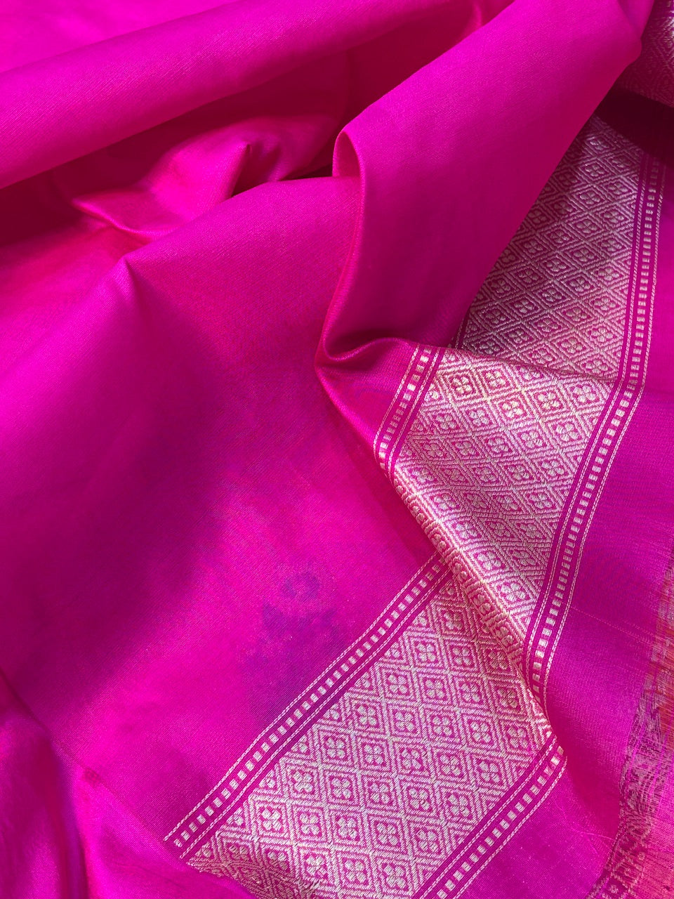 Peach Pink Banarasi Kora Silk Handwoven Saree