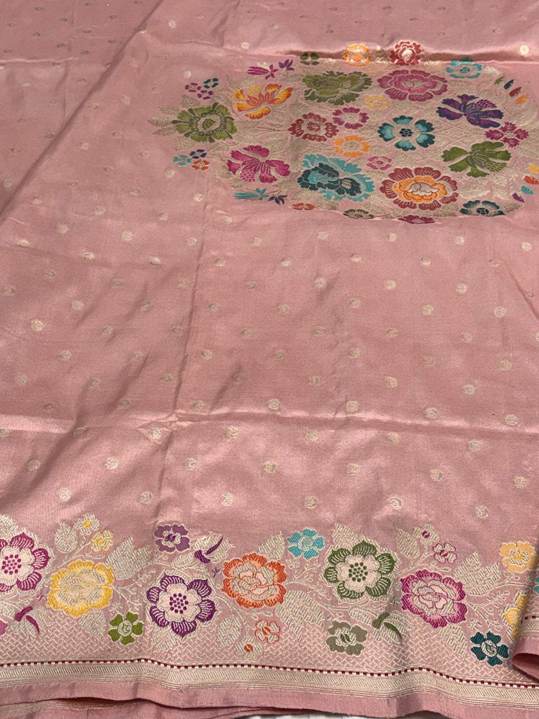 Baby Pink Banarasi Pure Katan Silk Saree