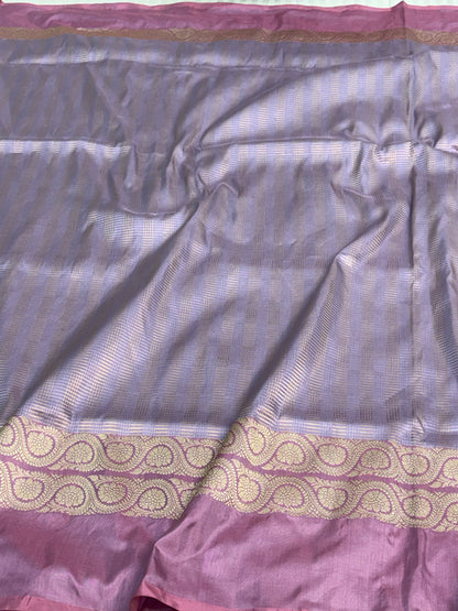 Mauve Brocade Pure Katan Silk Designer Saree