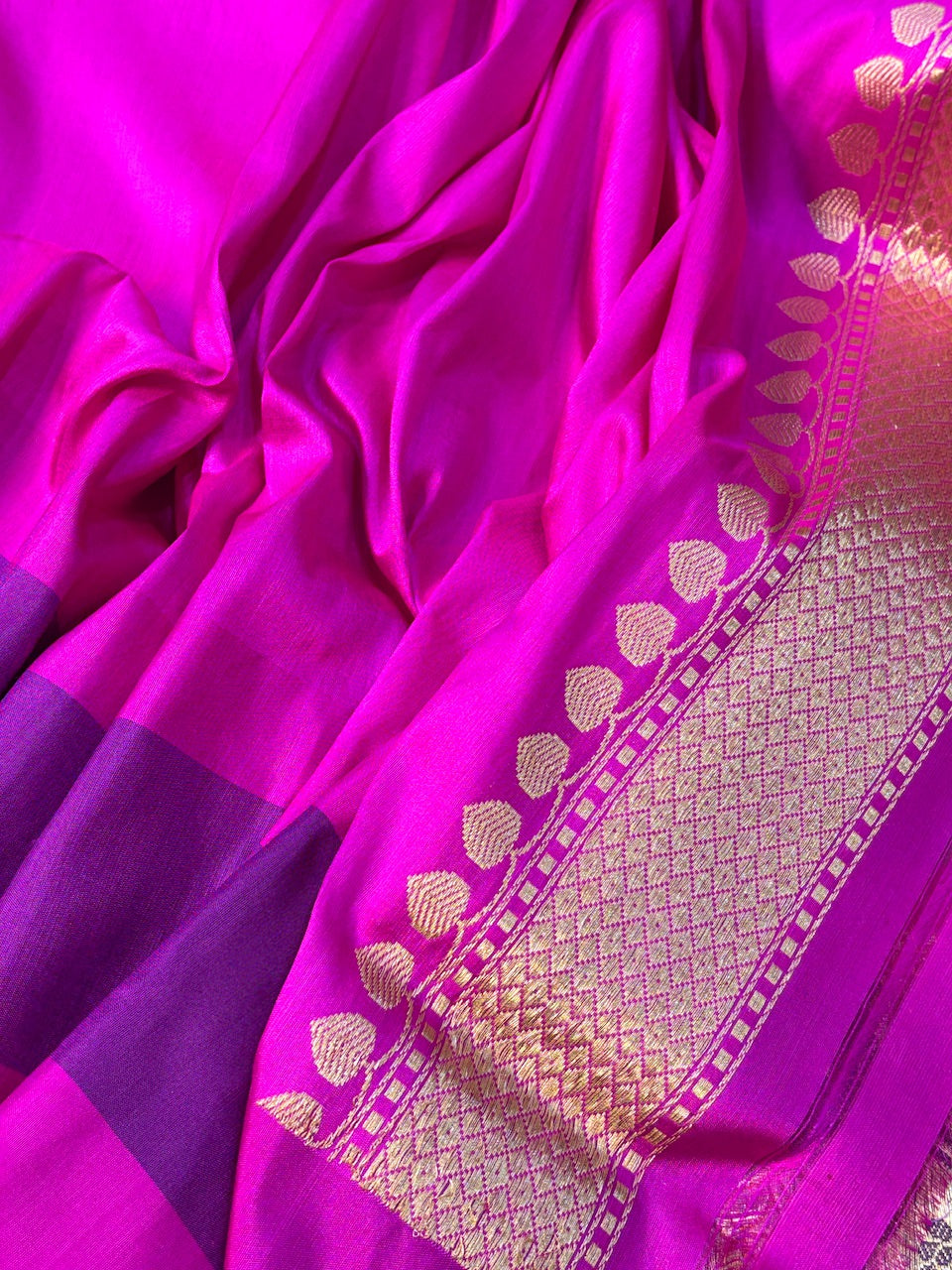 Ivory with Pink Border Banarasi Katan Tissue Silk Handwoven Saree